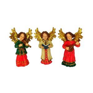 3 Vintage Musical Angel Figurines 5.5"